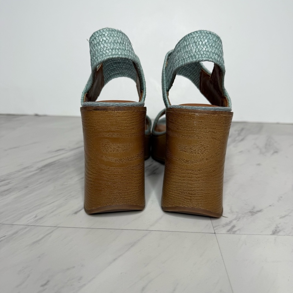 Lucky Brand Delukah Blue Platform Wedge Sandal 5 1/2 - Picture 3 of 14
